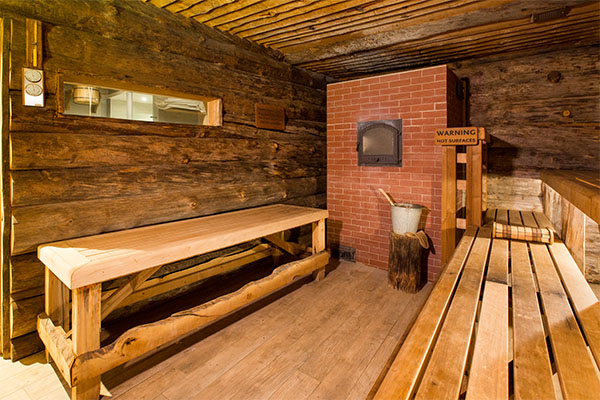 Inside private banya Taiga